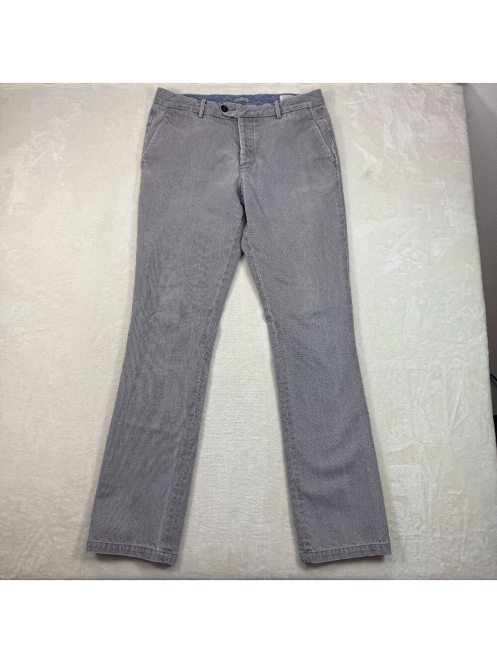 Gustin Straight Washed Chino Gray Pants Rugged Mens 35 Button Fly USA Made